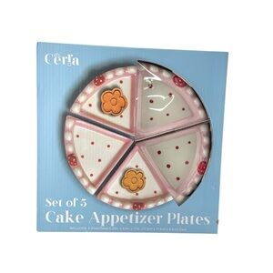 Pink and White Cake Appetizer Plates Set